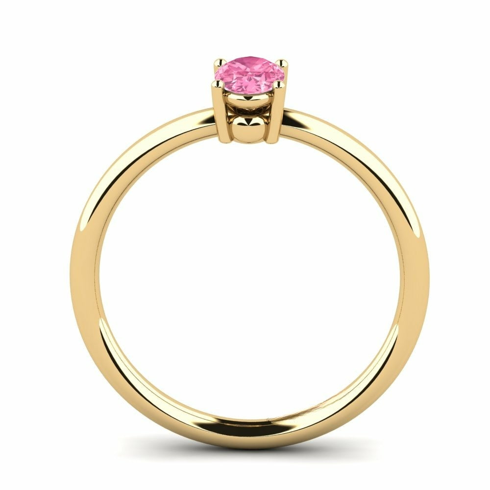 Nature Solitaire Pink Sapphire Ring