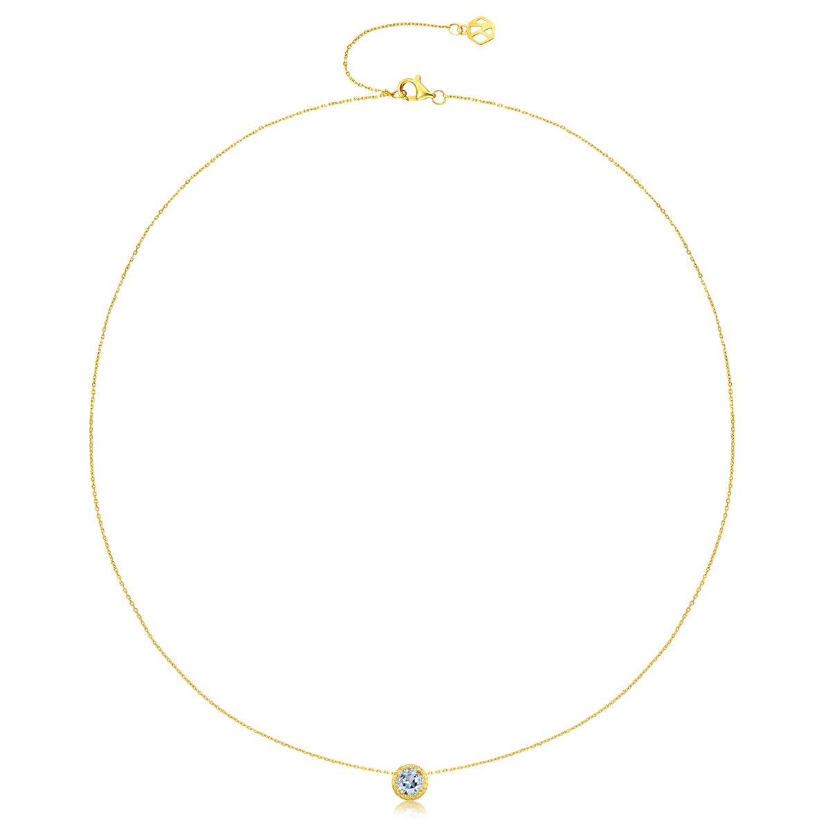 March Birthstone Nature Aquamarine Necklace