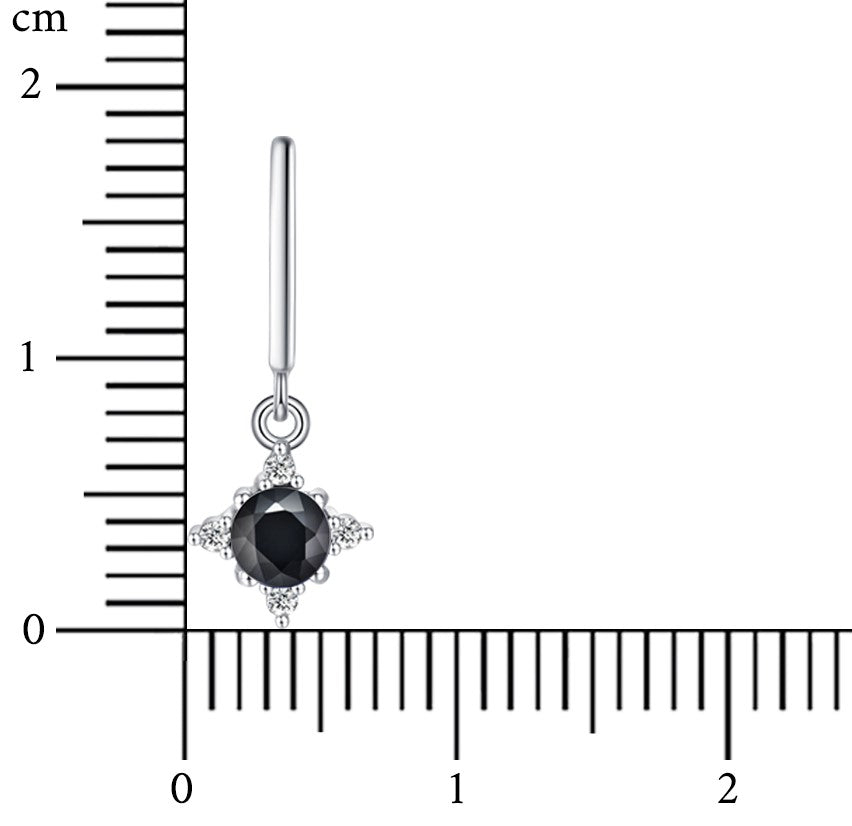 Kalosgem Nature Black Sapphire Hoop Earrings