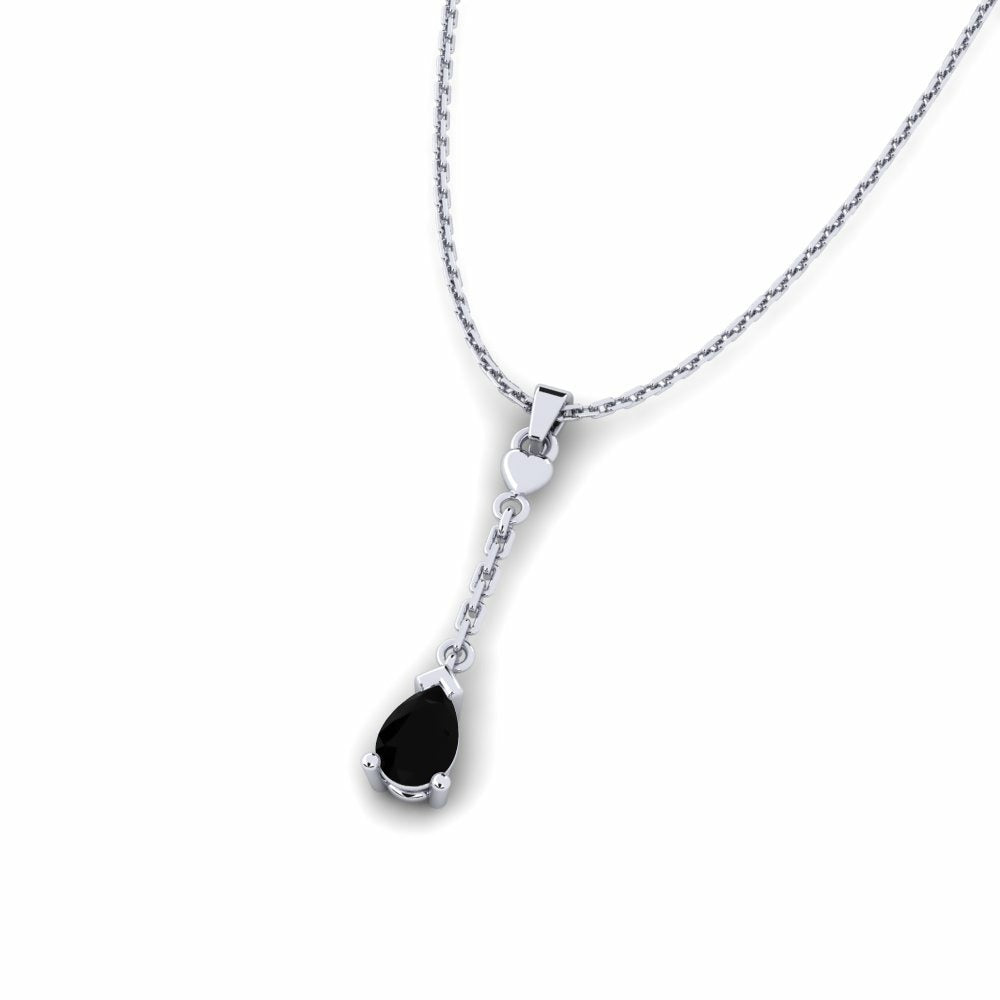 Nature Black Sapphire Long Necklace