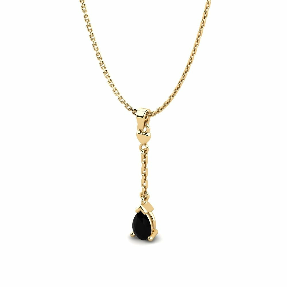 Nature Black Sapphire Long Necklace