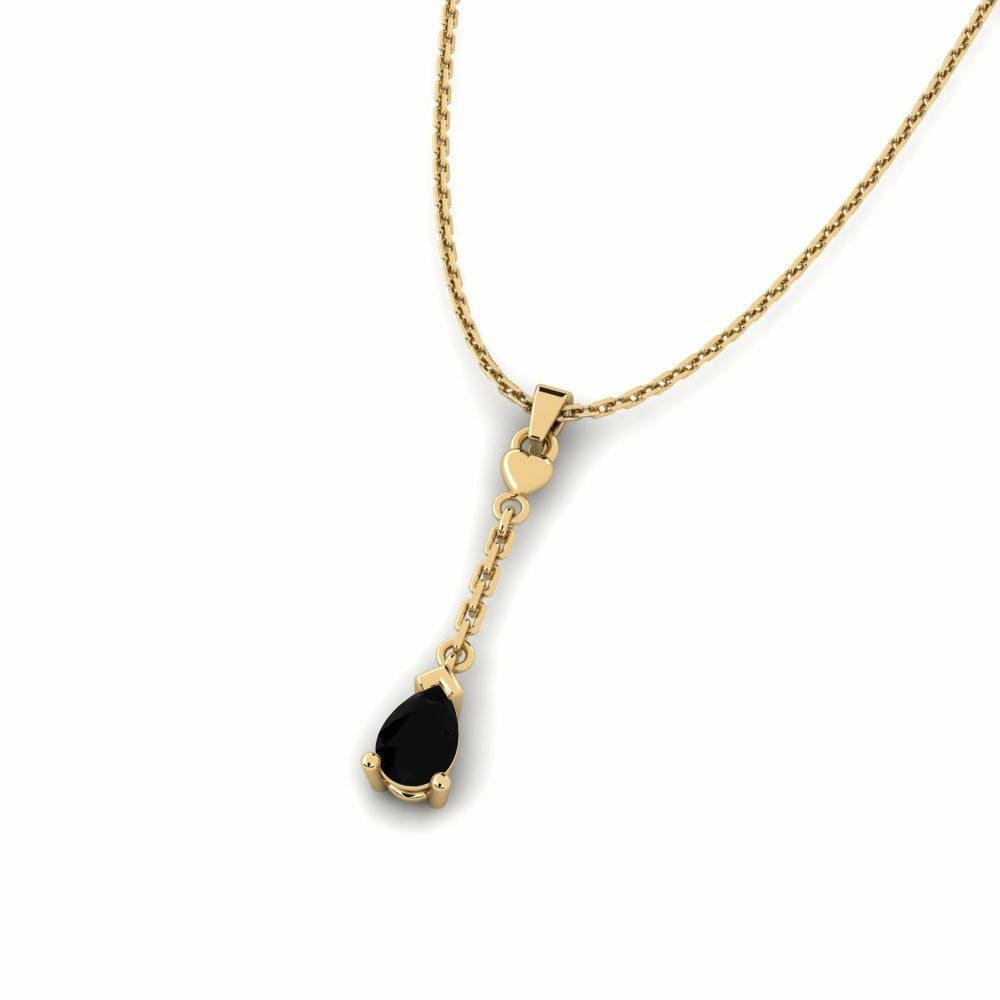 Nature Black Sapphire Long Necklace