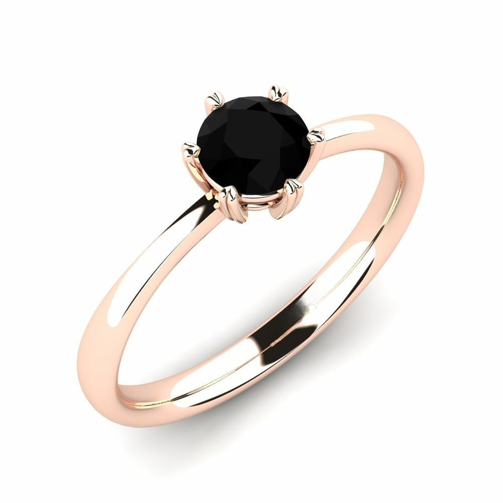 Nature Black Sapphire Solitaire Ring