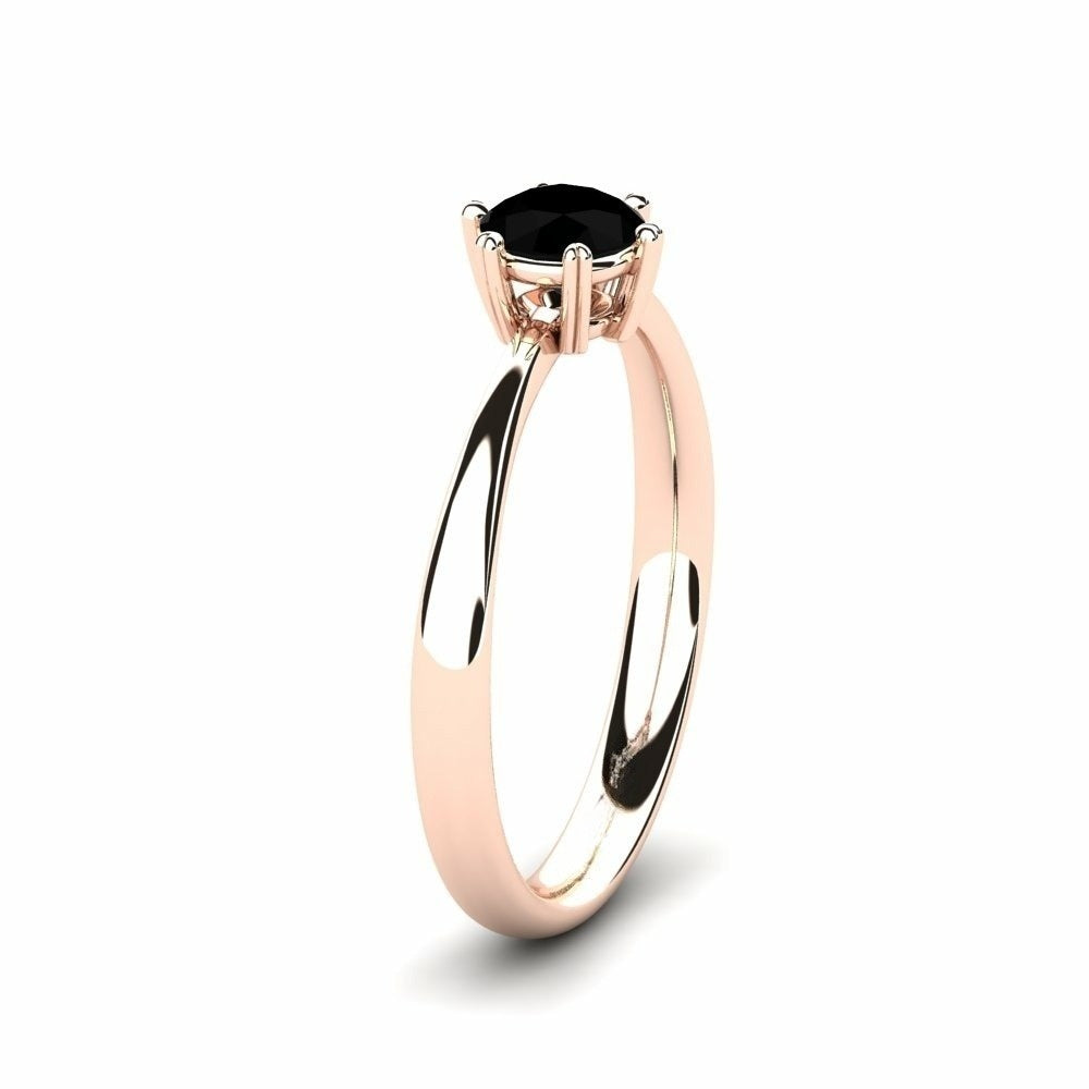 Nature Black Sapphire Solitaire Ring