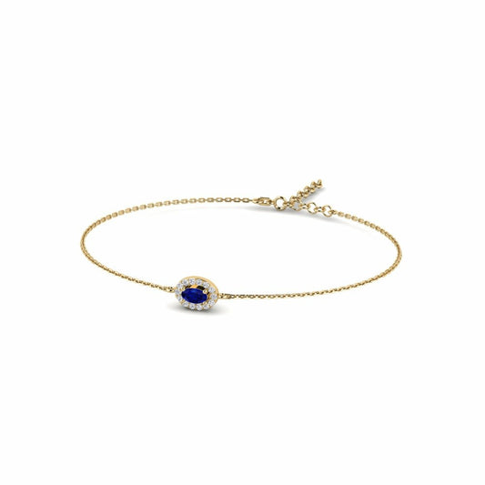 Nature Sapphire Bracelet One Halo stone Design