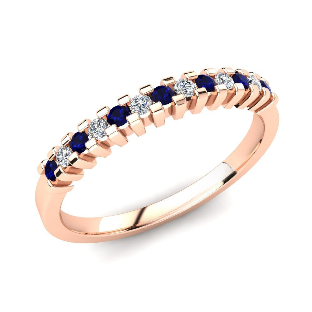 Nature Blue Sapphire Blue-and-White Contrast Band