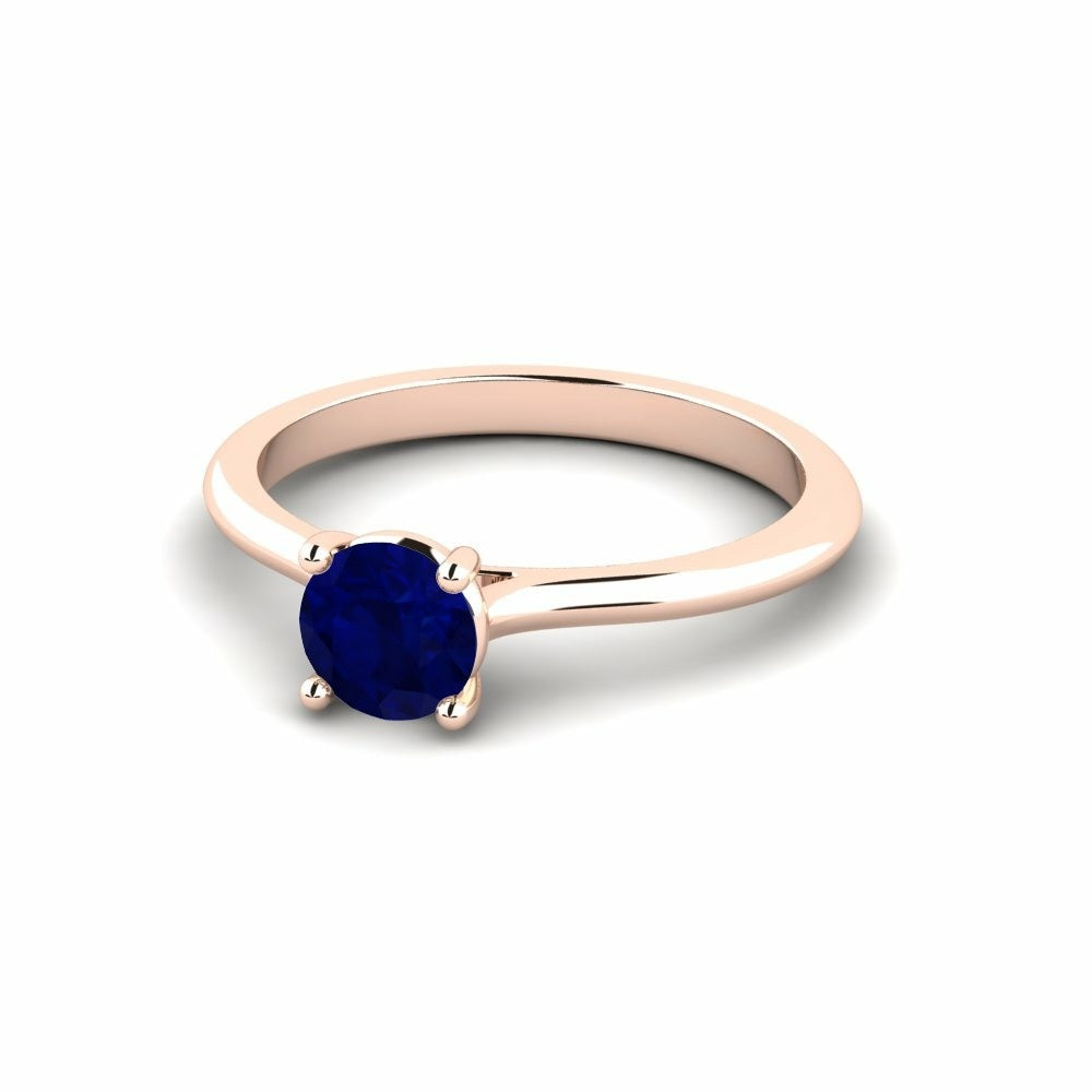 Nature Sapphire Classic Four-Prong Setting Solitaire Ring