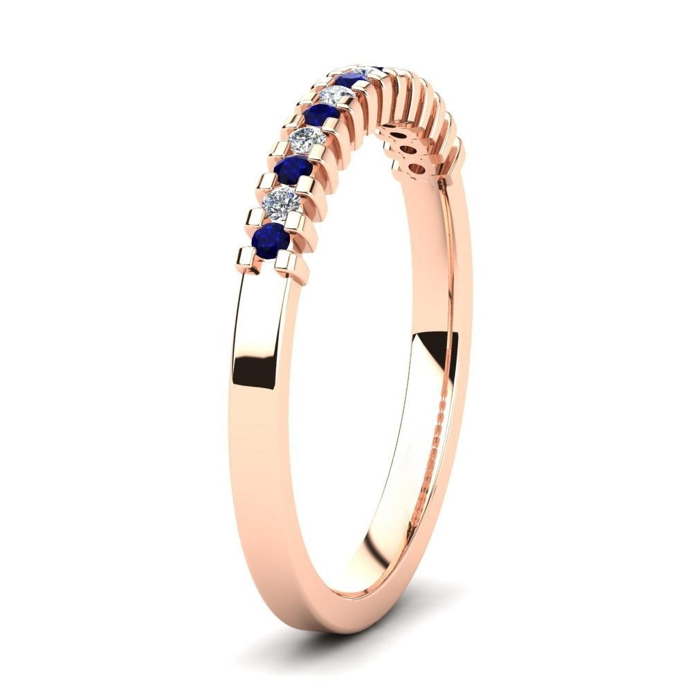 Nature Blue Sapphire Blue-and-White Contrast Band