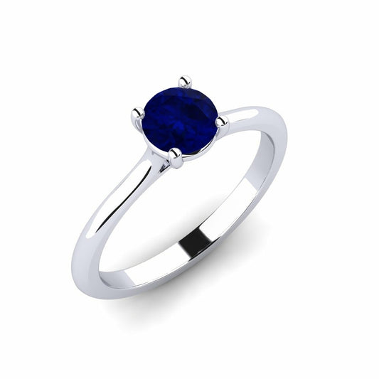 Nature Sapphire Classic Four-Prong Setting Solitaire Ring