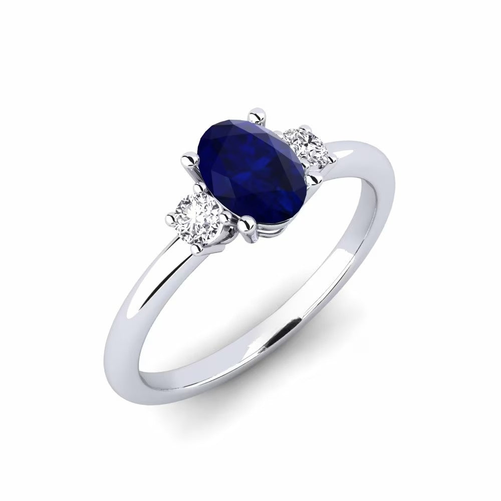 Nature Sapphire Three Stone Design Ring