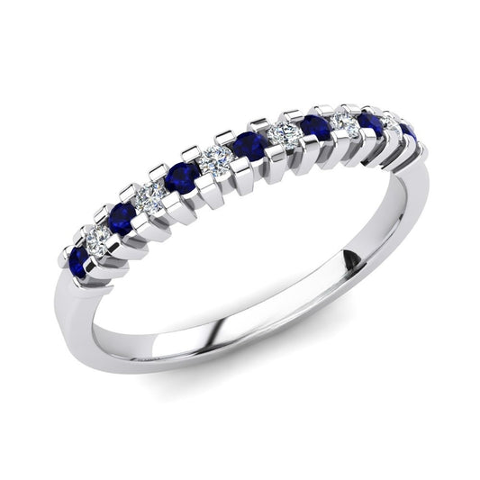 Nature Blue Sapphire Blue-and-White Contrast Band