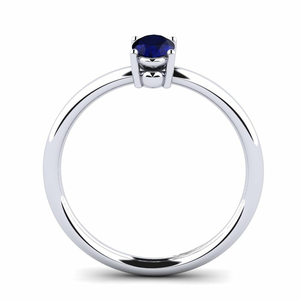 Nature Solitaire Sapphire Ring