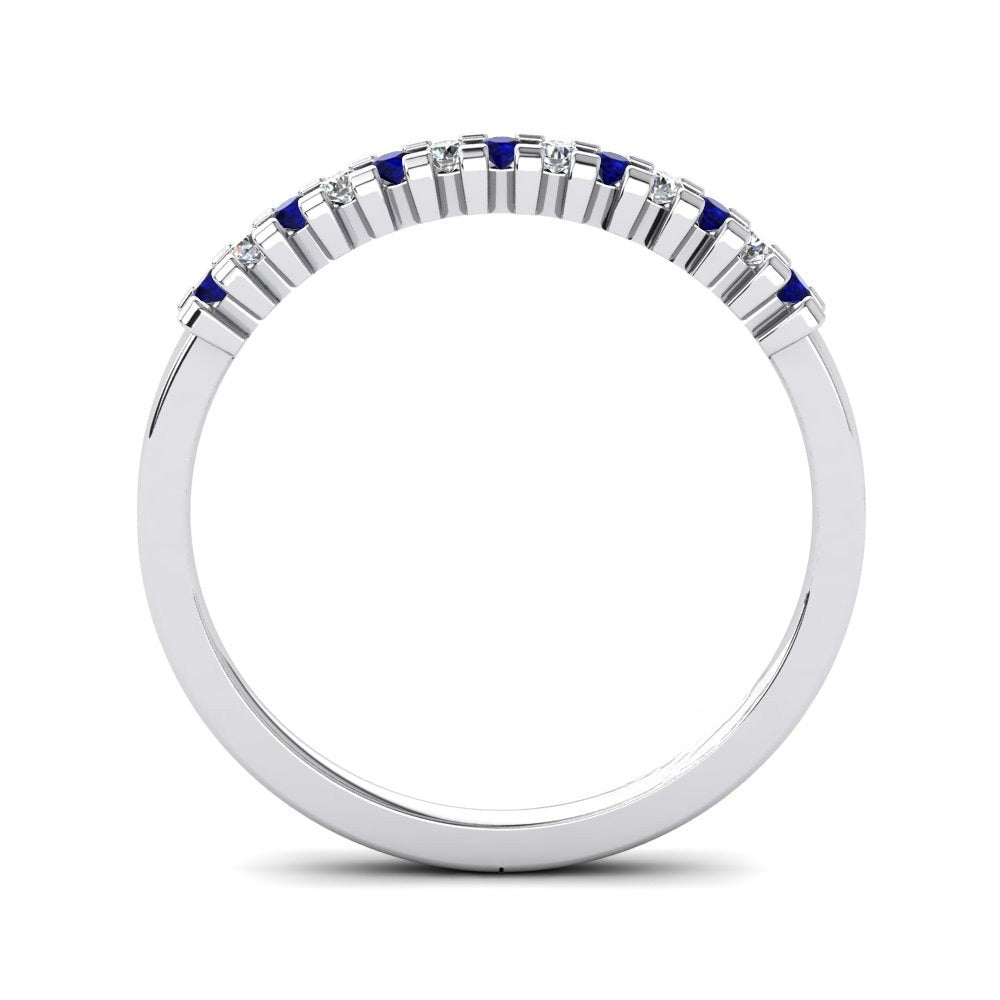 Nature Blue Sapphire Blue-and-White Contrast Band