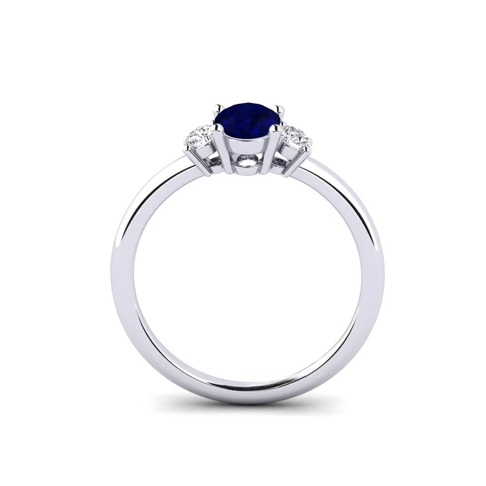 Nature Sapphire Three Stone Design Ring