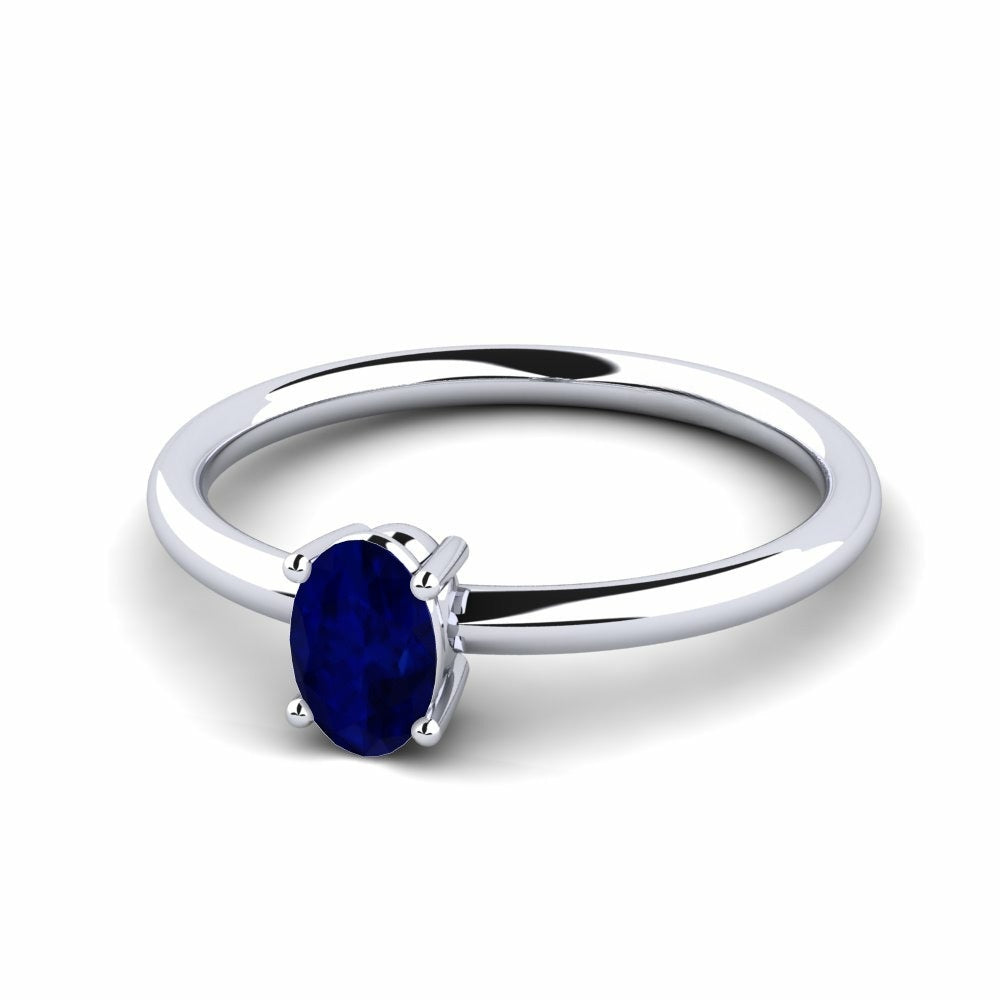 Nature Solitaire Sapphire Ring