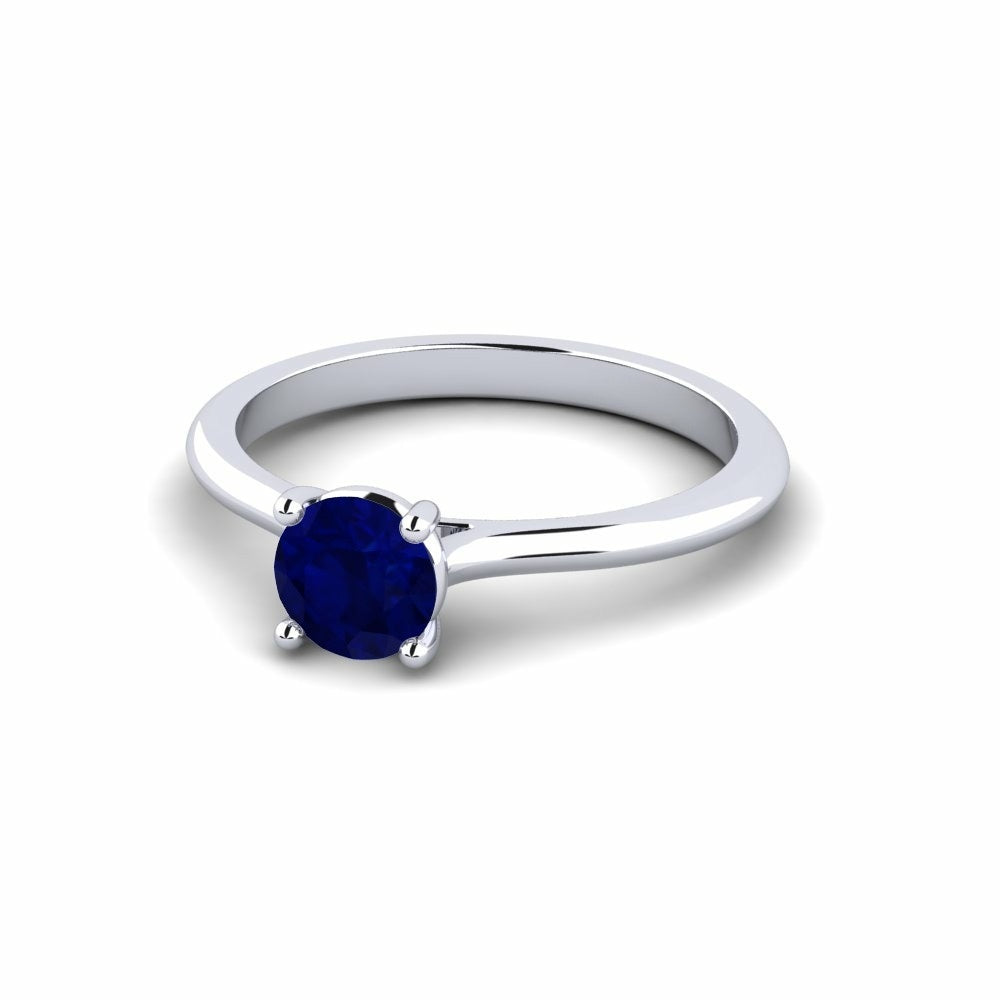 Nature Sapphire Classic Four-Prong Setting Solitaire Ring