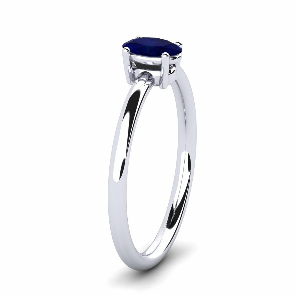 Nature Solitaire Sapphire Ring