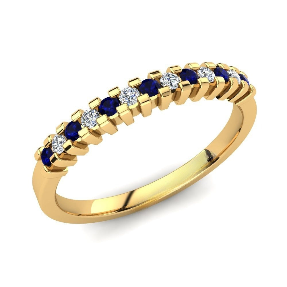 Nature Blue Sapphire Blue-and-White Contrast Band