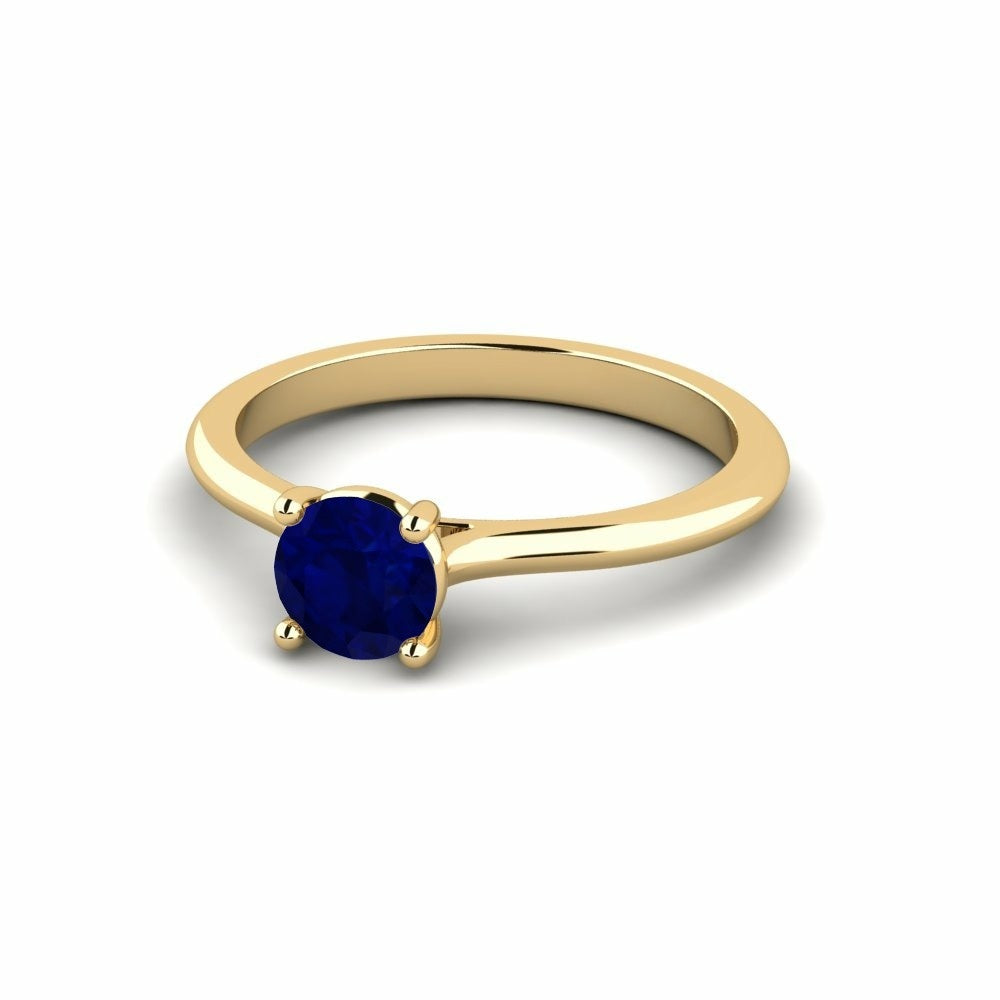 Nature Sapphire Classic Four-Prong Setting Solitaire Ring