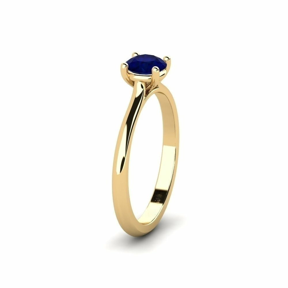 Nature Sapphire Classic Four-Prong Setting Solitaire Ring