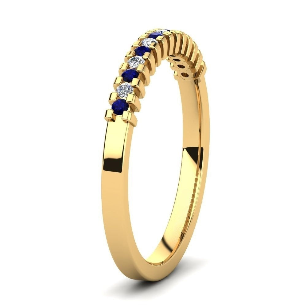 Nature Blue Sapphire Blue-and-White Contrast Band