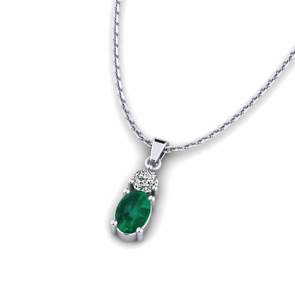 Nature Emerald Two Stone Pendant