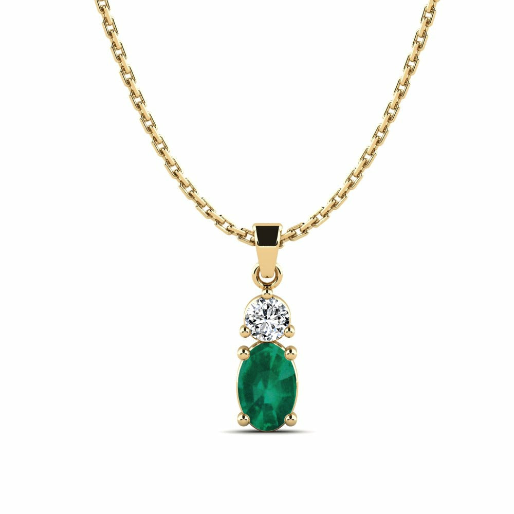 Nature Emerald Two Stone Pendant