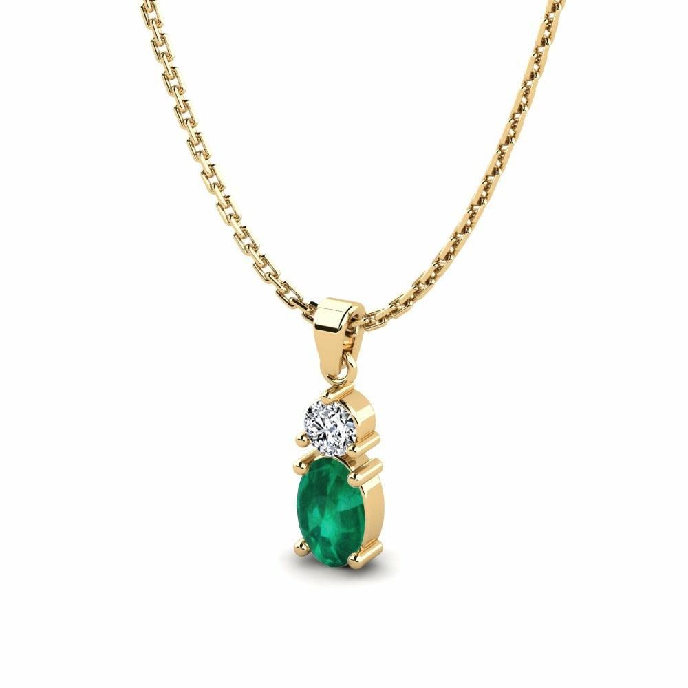 Nature Emerald Two Stone Pendant