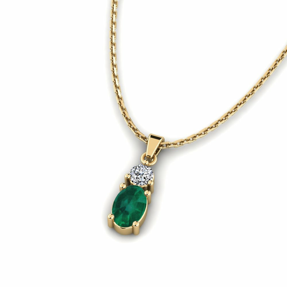 Nature Emerald Two Stone Pendant