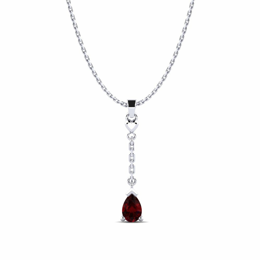 Nature Garnet Long Necklace