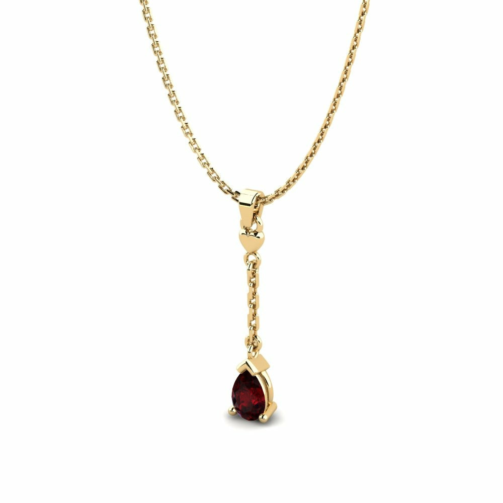 Nature Garnet Long Necklace