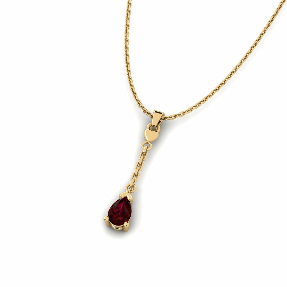 Nature Garnet Long Necklace