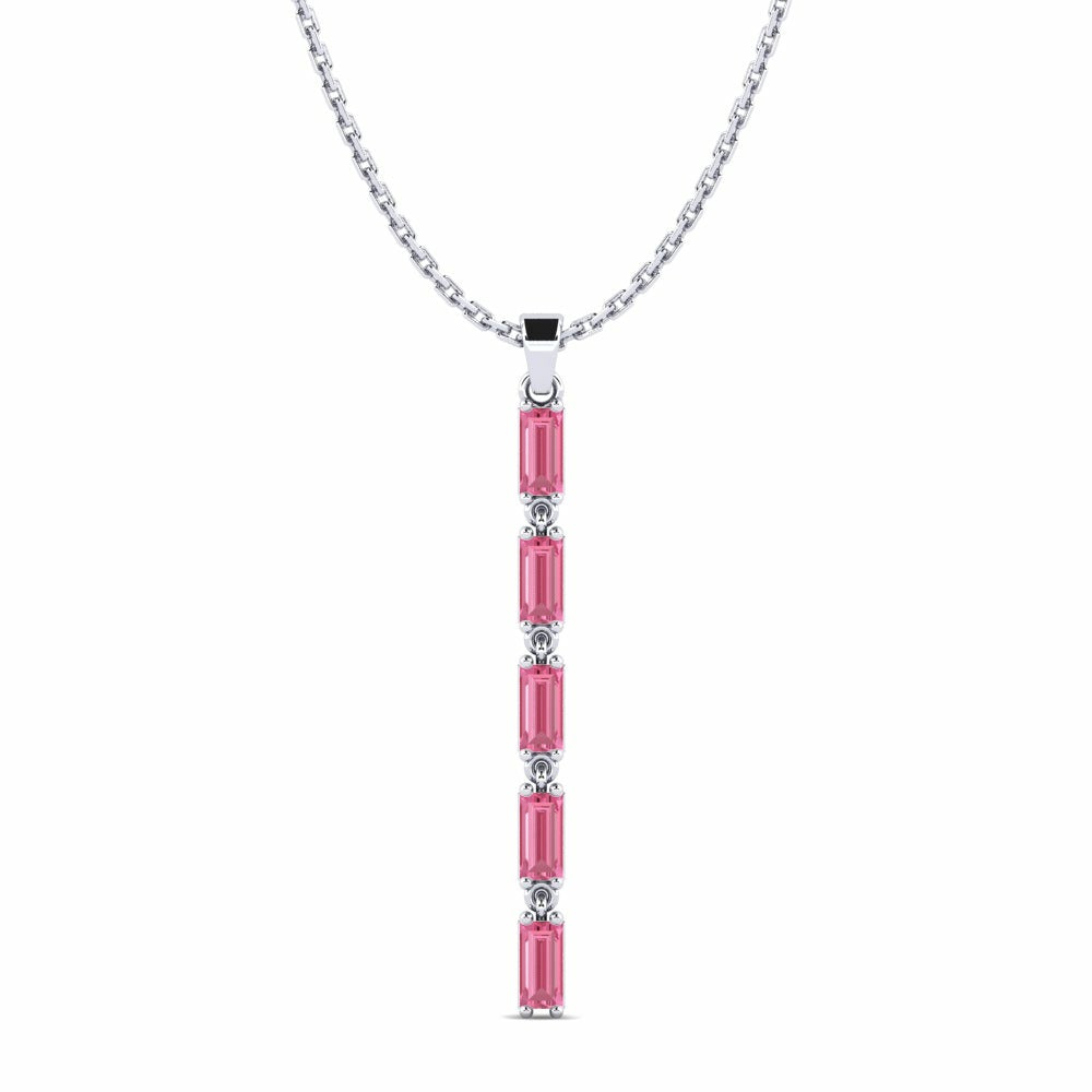 Nature Pink Sapphire Pendant V-neck Outfits