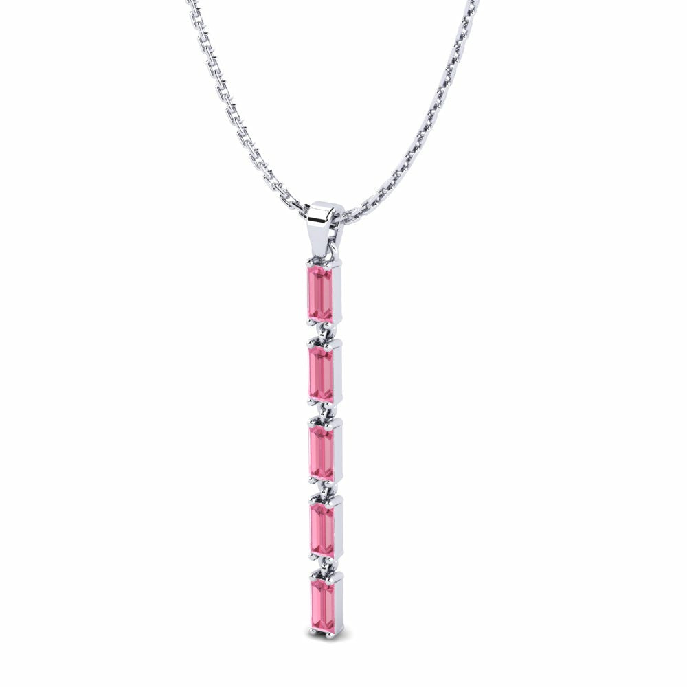 Nature Pink Sapphire Pendant V-neck Outfits