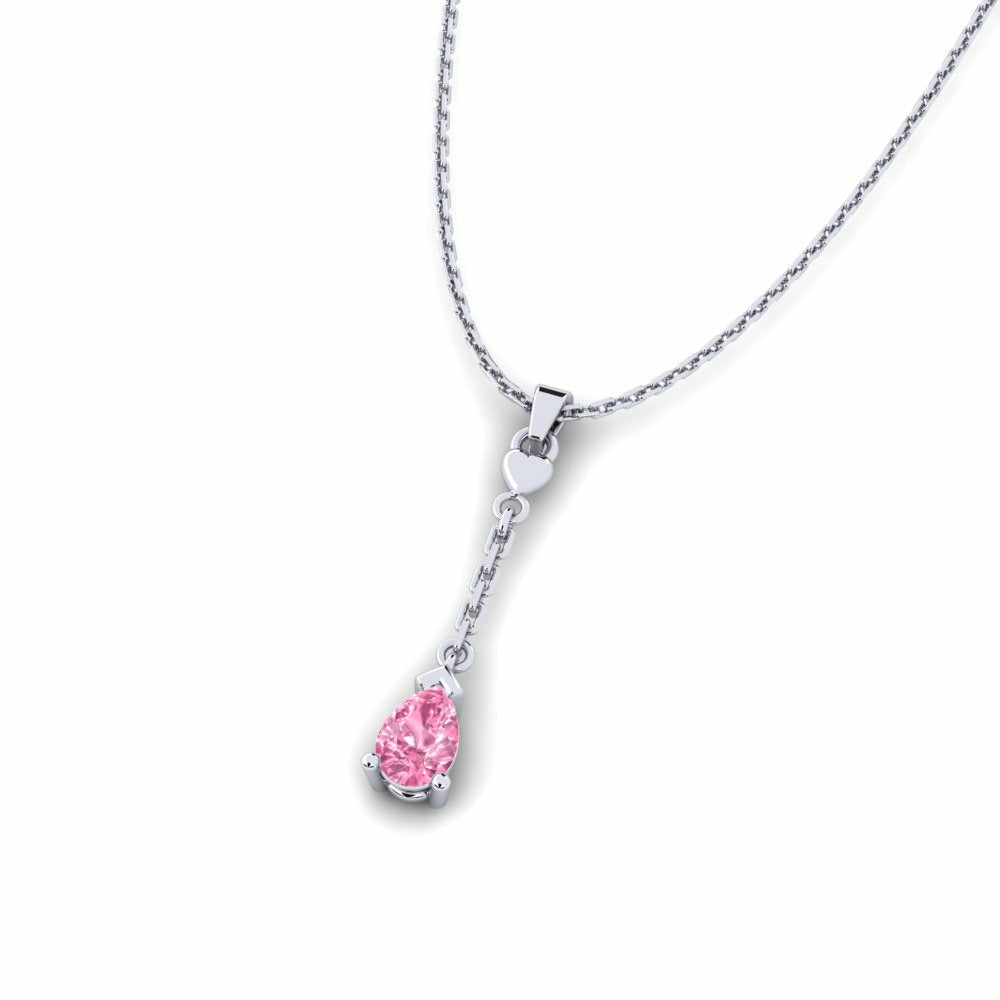 Nature Pink Sapphire Long Necklace