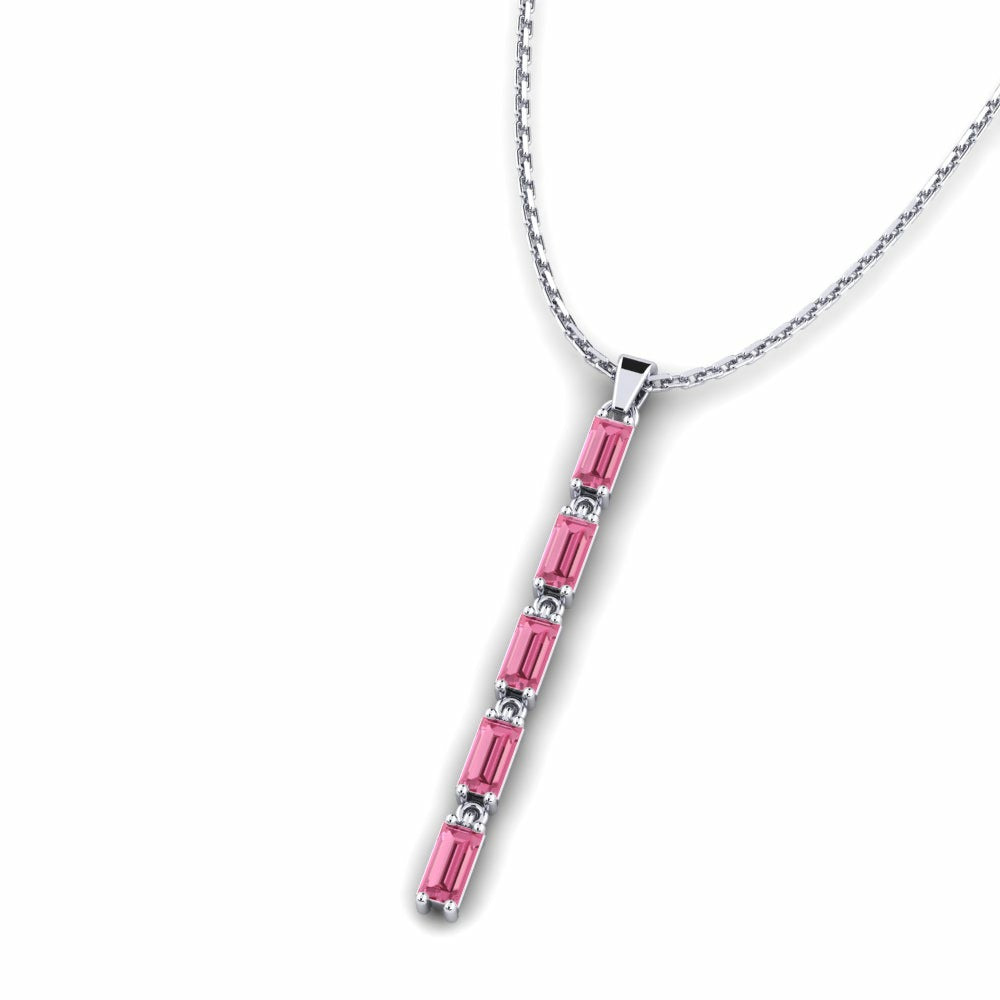 Nature Pink Sapphire Pendant V-neck Outfits