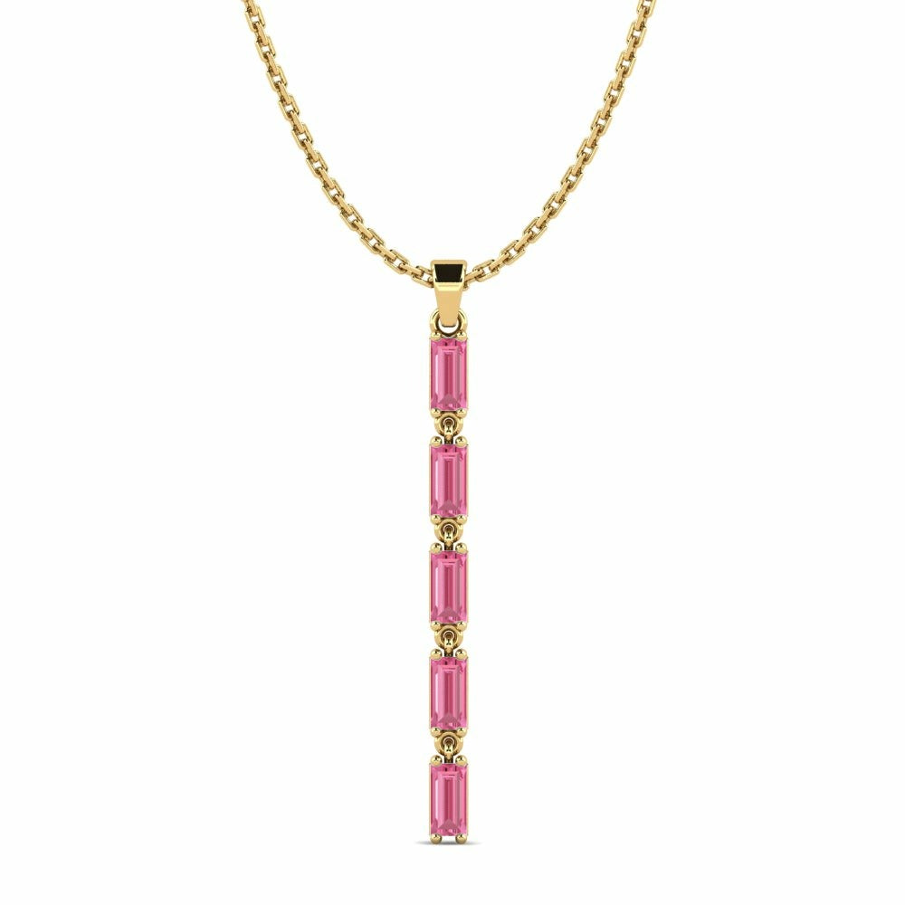 Nature Pink Sapphire Pendant V-neck Outfits