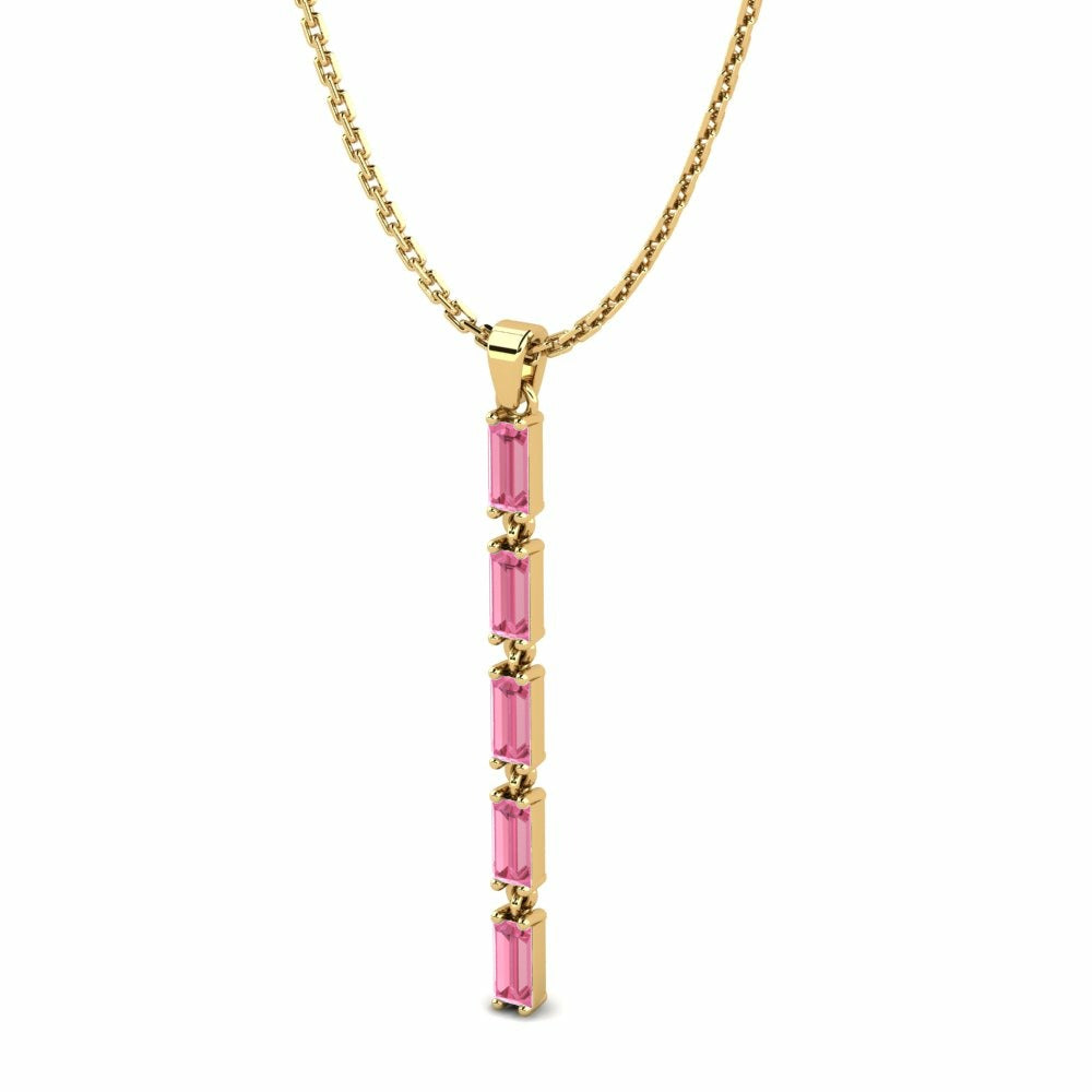 Nature Pink Sapphire Pendant V-neck Outfits