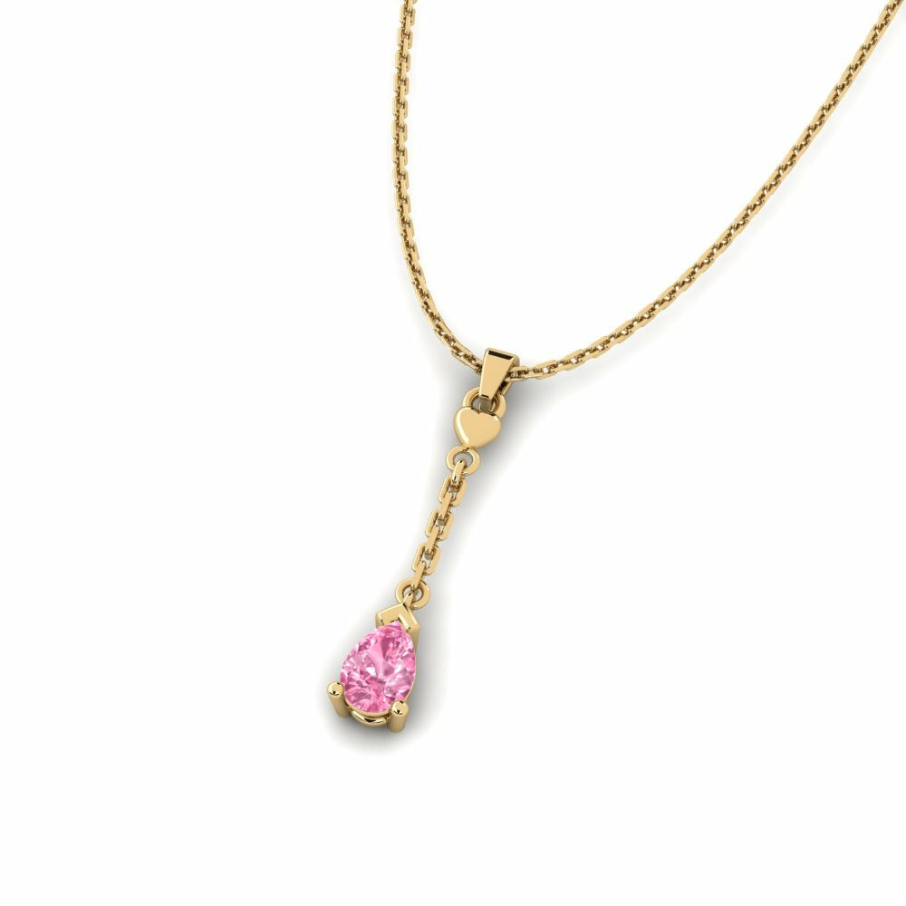 Nature Pink Sapphire Long Necklace