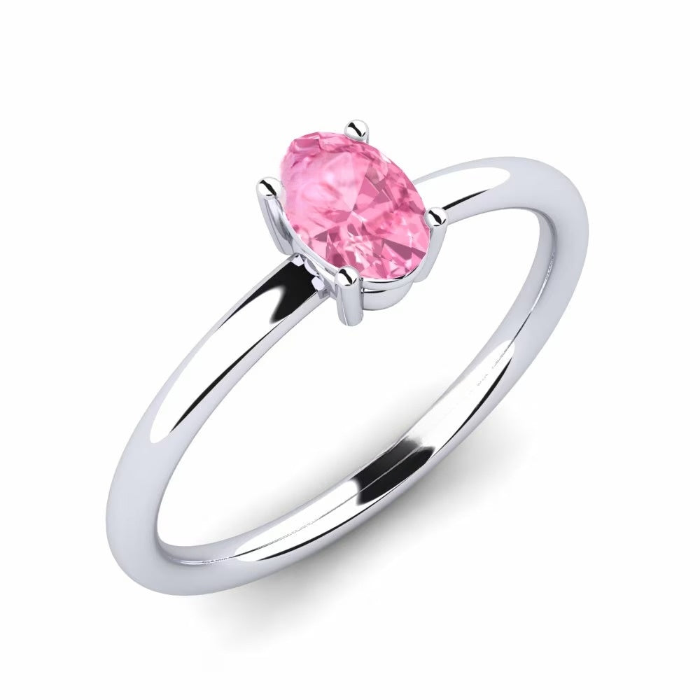 Nature Solitaire  Pink Sapphire Ring