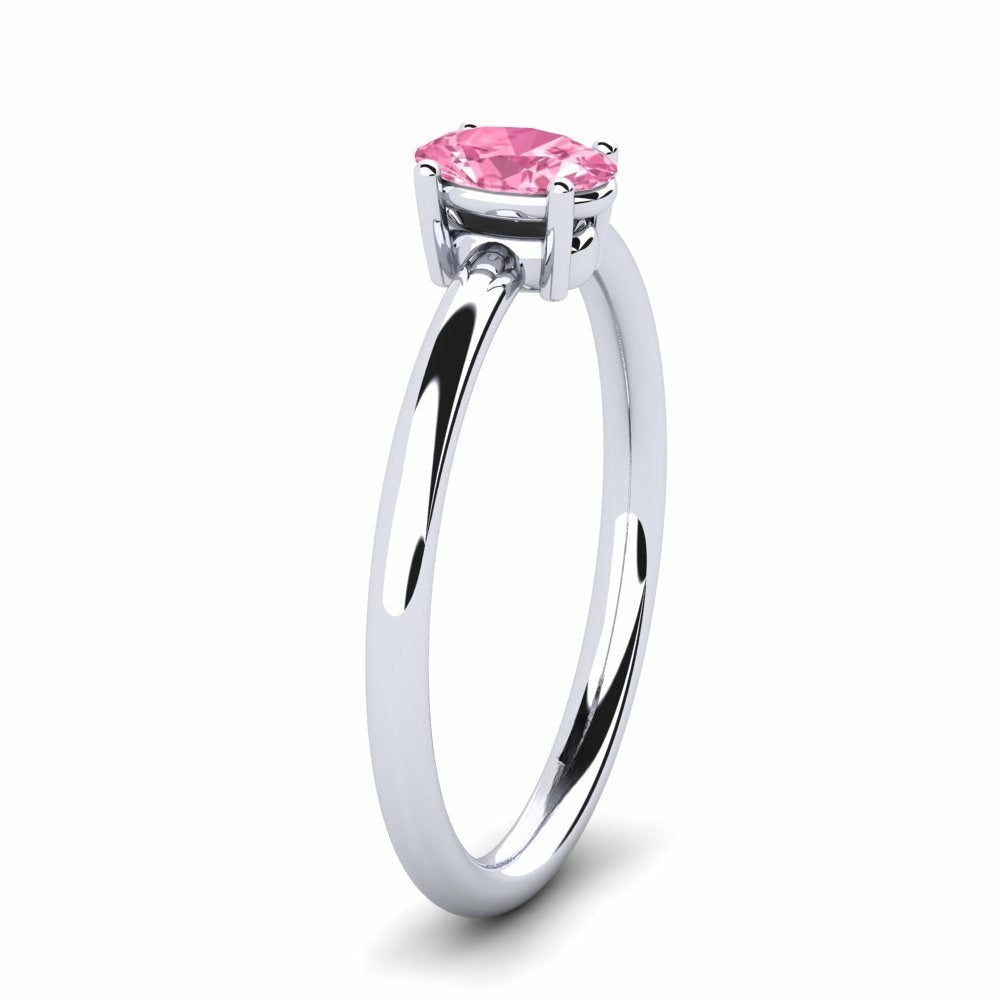 Nature Solitaire  Pink Sapphire Ring