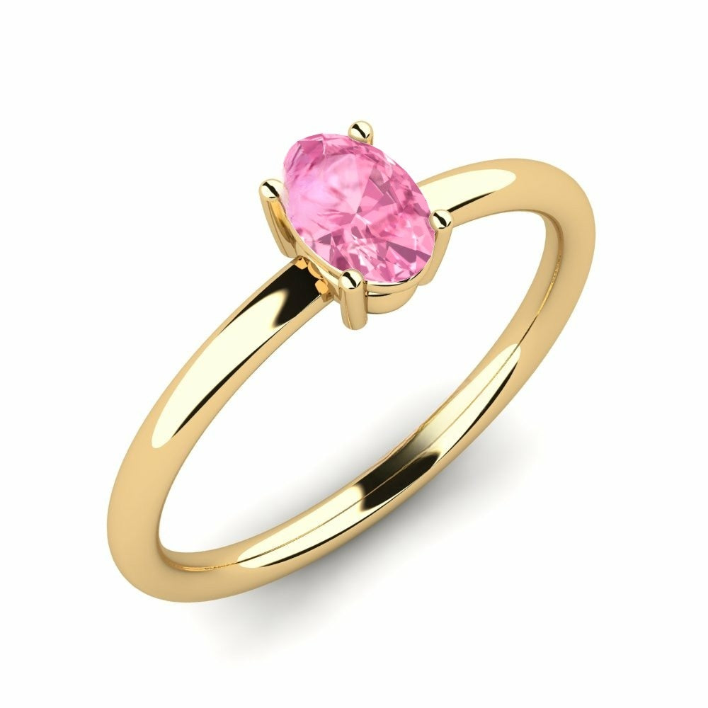 Nature Solitaire  Pink Sapphire Ring