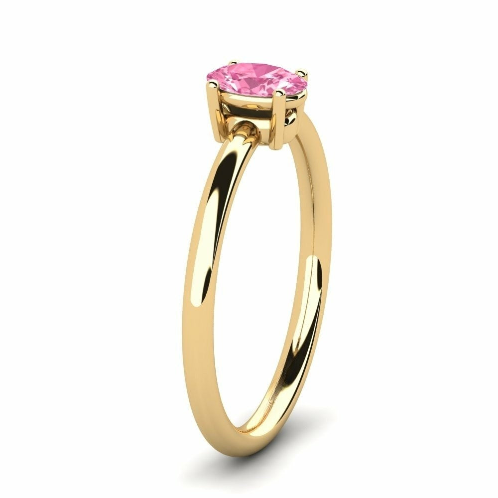 Nature Solitaire  Pink Sapphire Ring