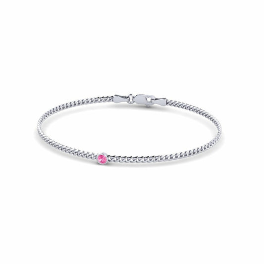 Nature Pink Sapphire Bracelet 3mm