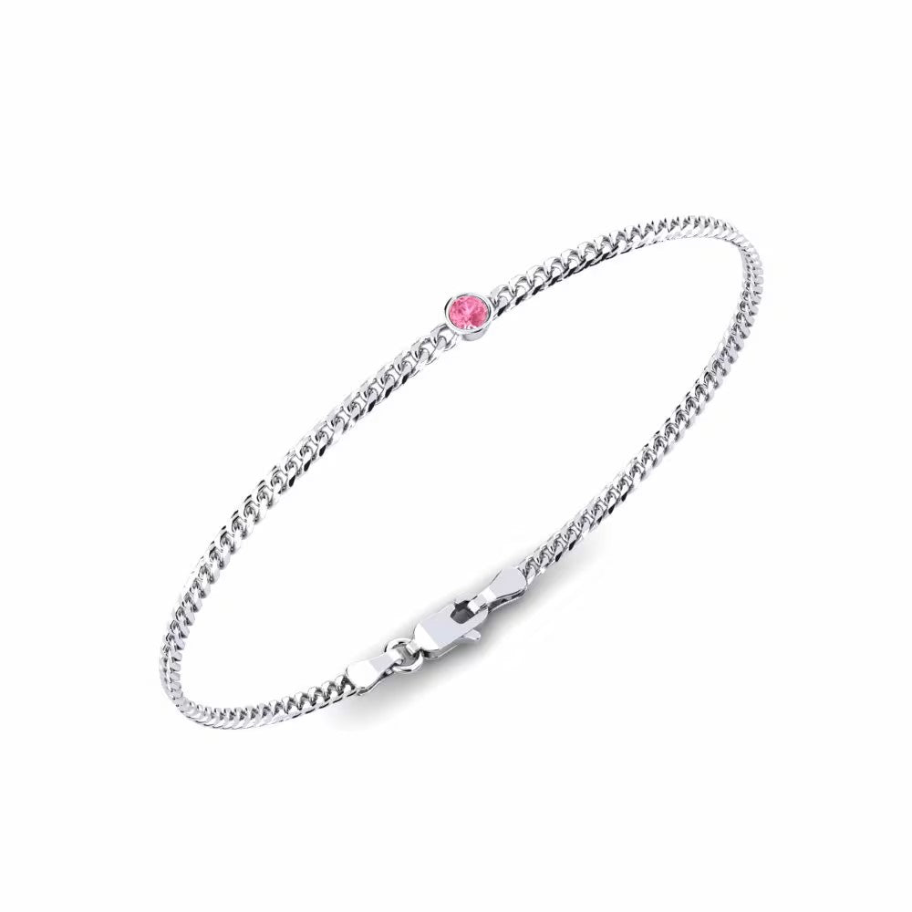 Nature Pink Sapphire Bracelet 3mm