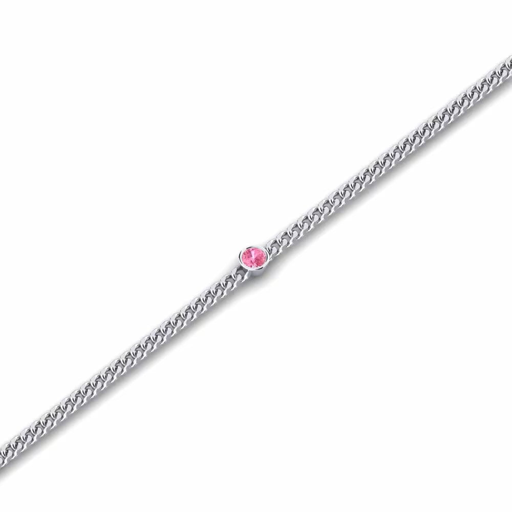 Nature Pink Sapphire Bracelet 3mm