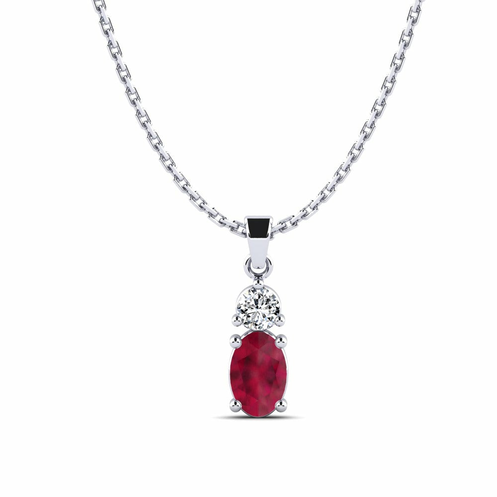 Nature Ruby Two Stone Pendant