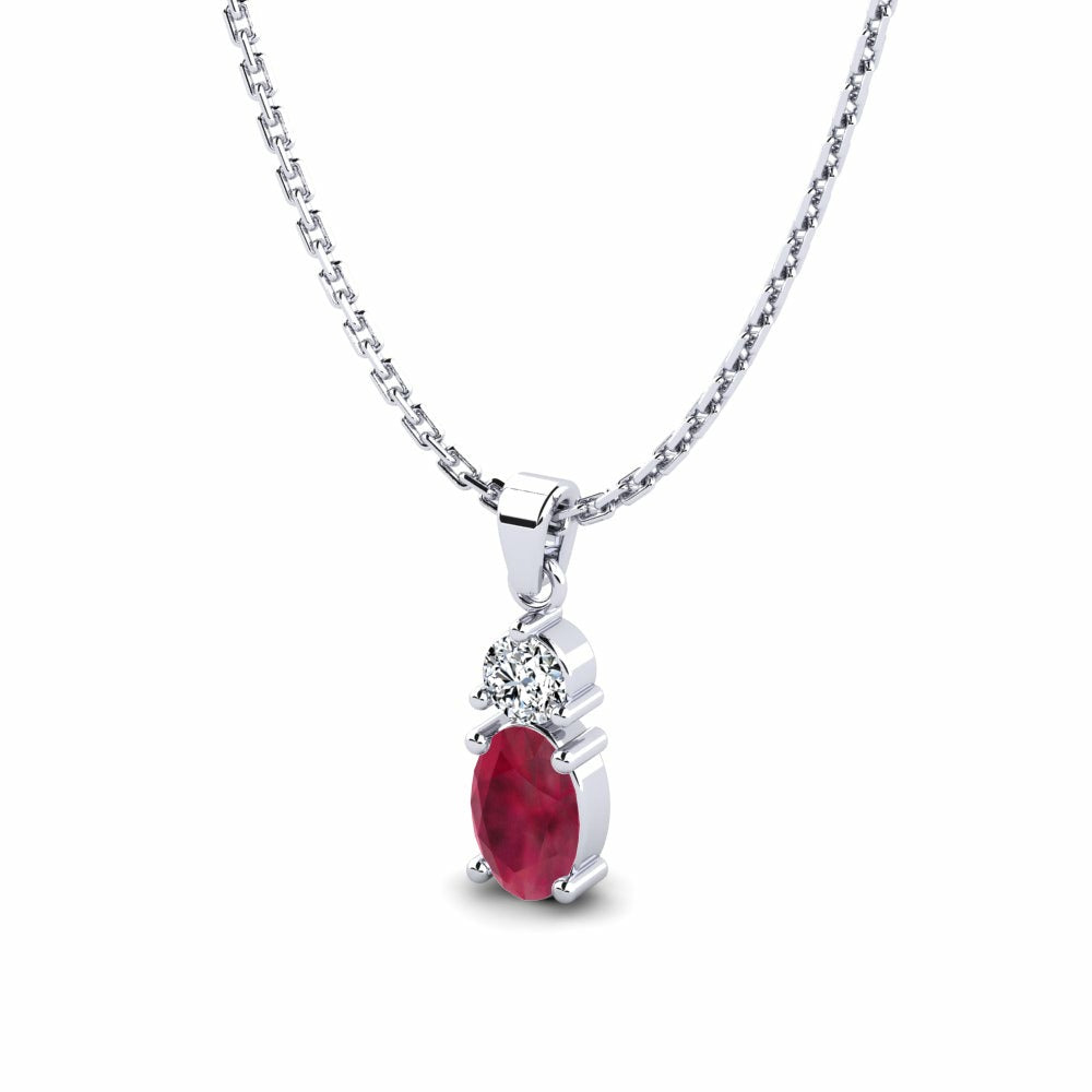 Nature Ruby Two Stone Pendant