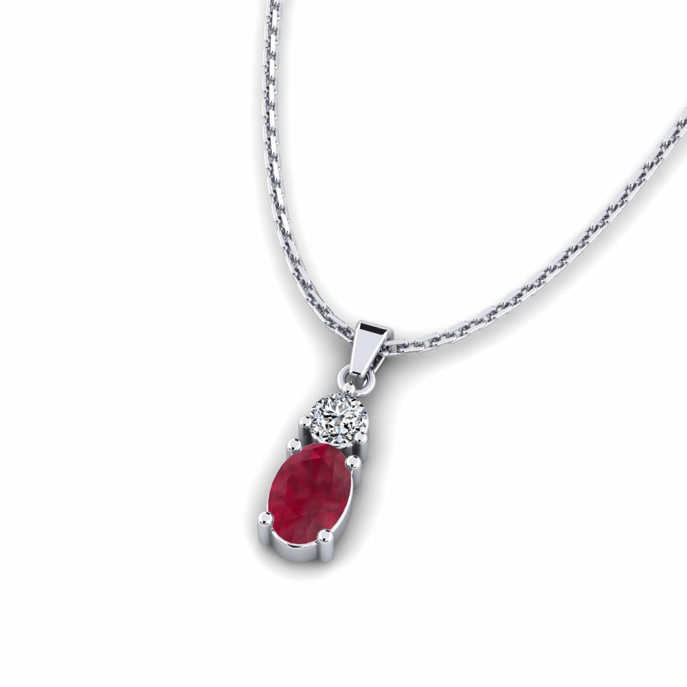 Nature Ruby Two Stone Pendant