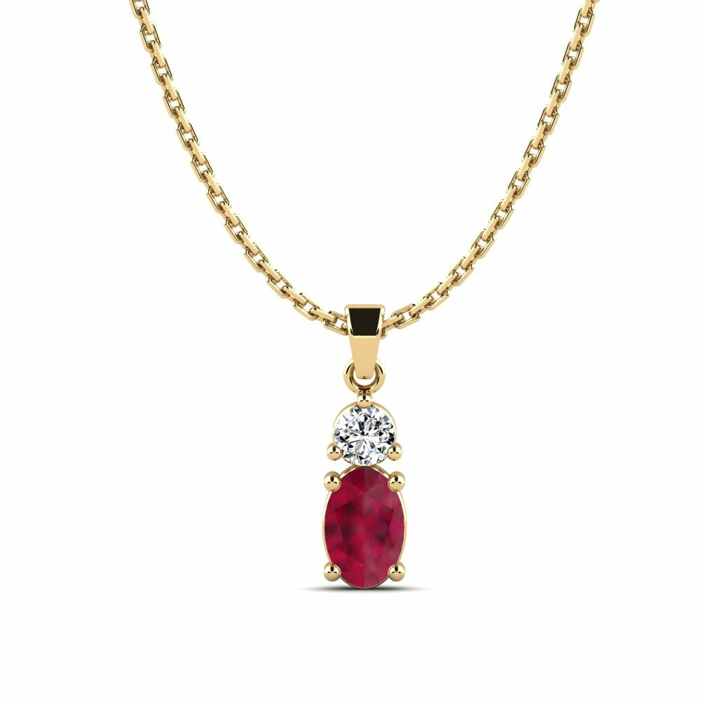 Nature Ruby Two Stone Pendant